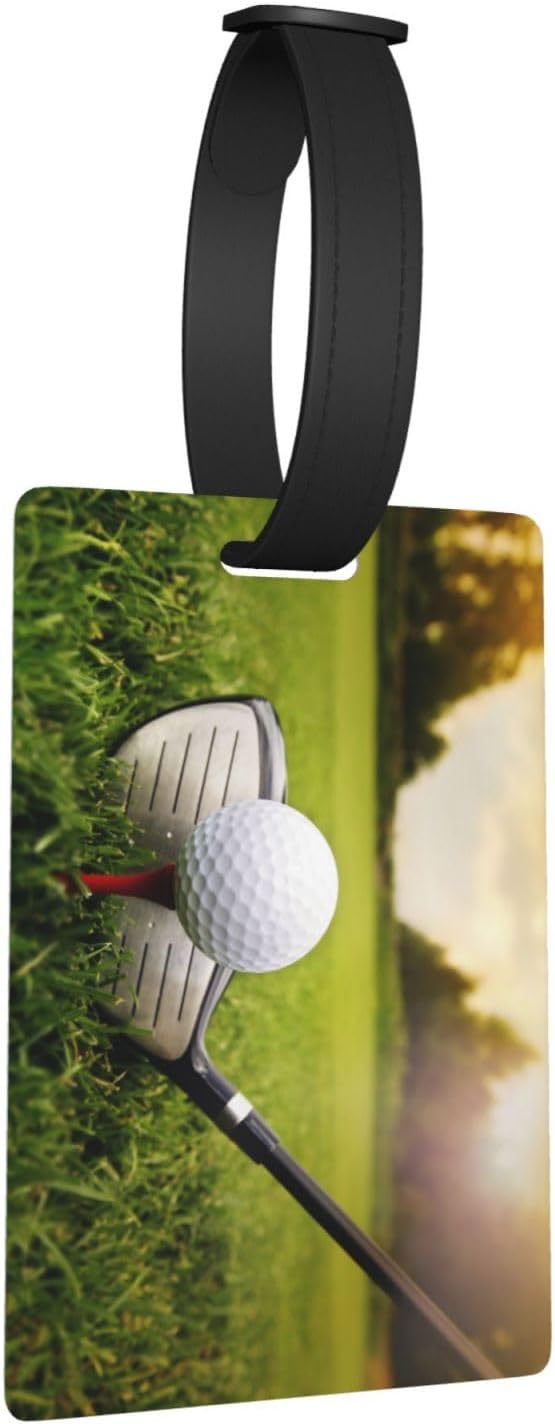 Durable PVC Luggage Tag for Travel, Bag Id Label, Golf Ball, Waterproof Personalized Luggage Identifier for Suitcases, Backpacks, Gym Bags, TSA Approved Airplane Travel Bag Tags for Women