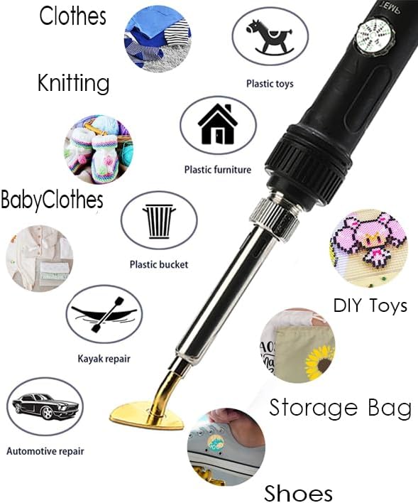 Arokimi Mini Iron, 80W Small Iron for Crafts Patches Shoes Hats, Adjustable Temperature, Easy to Use, with Replaceable Iron Tips (Black)
