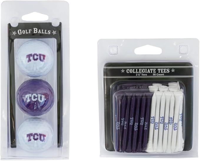 Team Golf NCAA Logo Imprinted Golf Balls (3 Count) & 2-3/4" Regulation Golf Tees (50 Count), Multi Colored
