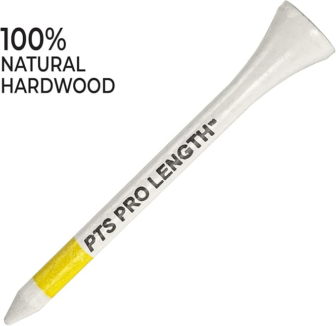 PrideSports PTS Wood Golf Tees | 175 Count, 2-3/4 Inch | #1 Wood Tee on Tour | Best for Drivers & Woods