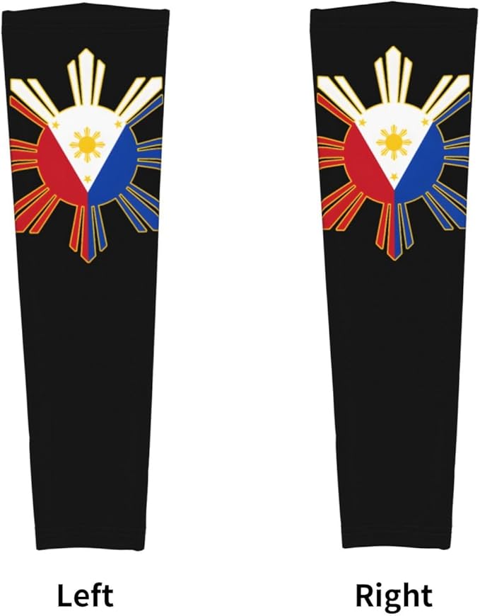 Flag Arm Sleeves Filipino Flag Compression Arm Sleeves for Men Women Tattoo Cover Up Cooling Arm Sleeve 1 Pair