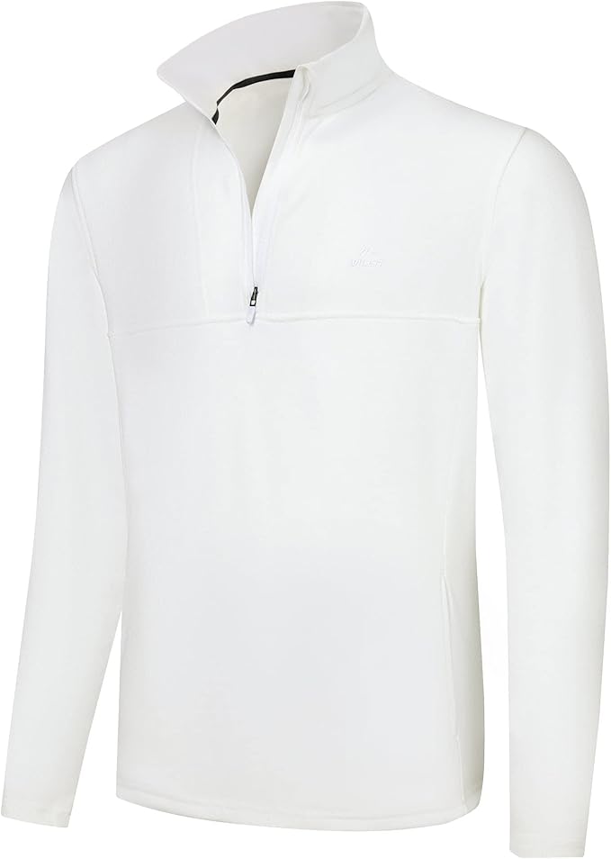 Willit Men's Winter Shirts Fleece Pullover with Pocket Quarter Zip Cold Weather Golf Hiking Casual Warm Shirts Long Sleeve
