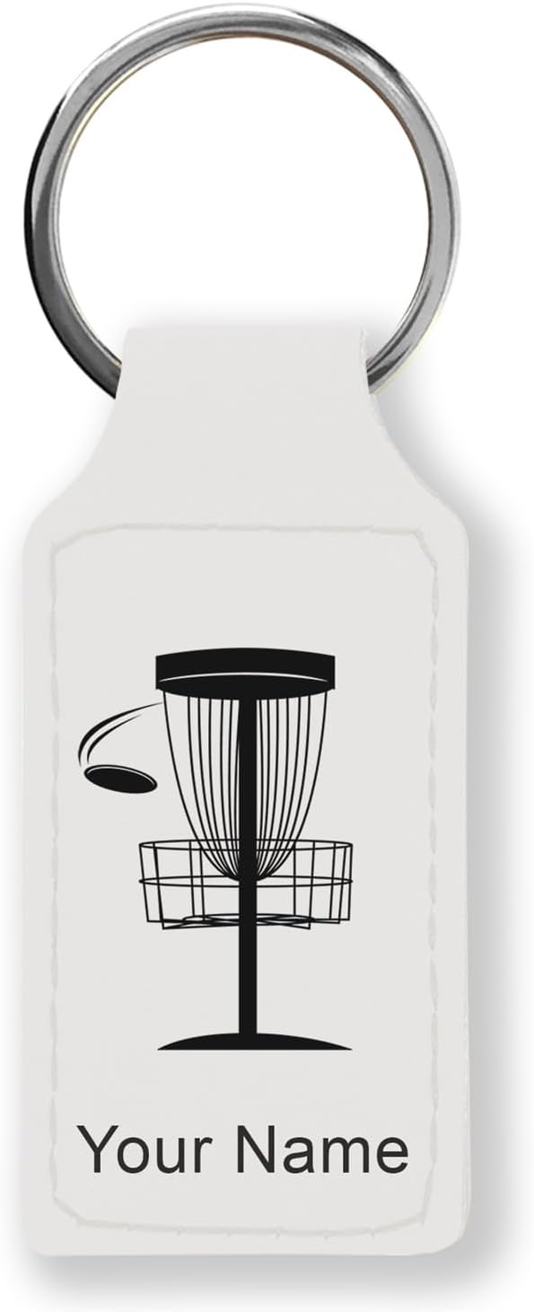 LaserGram Rectangle Keychain, Disc Golf, Personalized Engraving Included