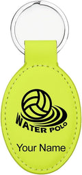 LaserGram Oval Keychain, Water Polo, Personalized Engraving Included