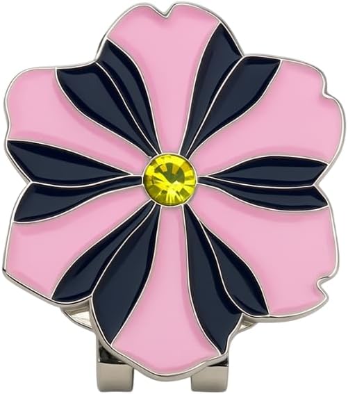 Violet with Yellow Crystal Golf Ball Marker- Premium Golf Ball Marker for Putting Green | Colored Golf Ball Marker for Men & Women – Ballmarker Golf Gift for Alignment & Style, 1" Wide