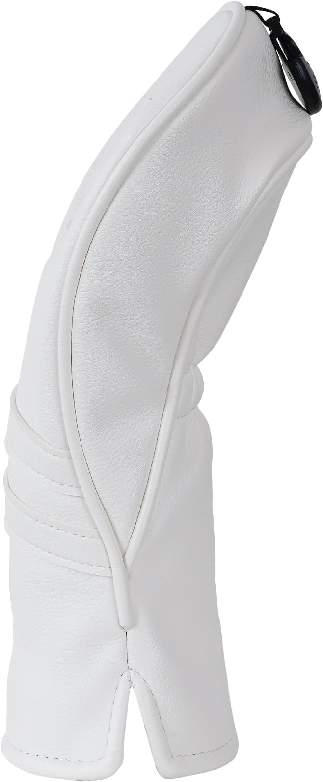 Golf Club Head Covers for Woods and Drivers, Premium PU Leather Striped Simple Golf Club Covers, Golf Headcovers Set All White, Customizable