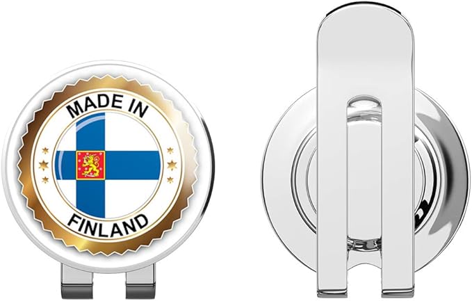 Made in Finland Label Golf Hat Clip with Magnetic Ball Marker