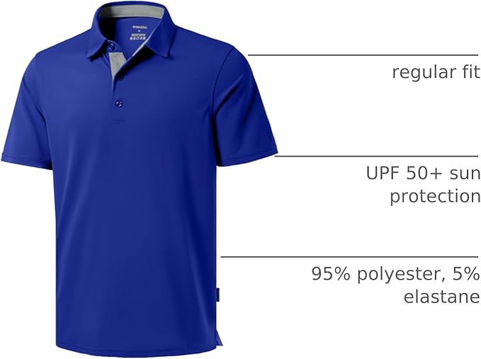 Men's Golf Shirts Dry Fit Moisture Wicking Performance Short Sleeve Collared Polo Shirts for Casual Athletic Business
