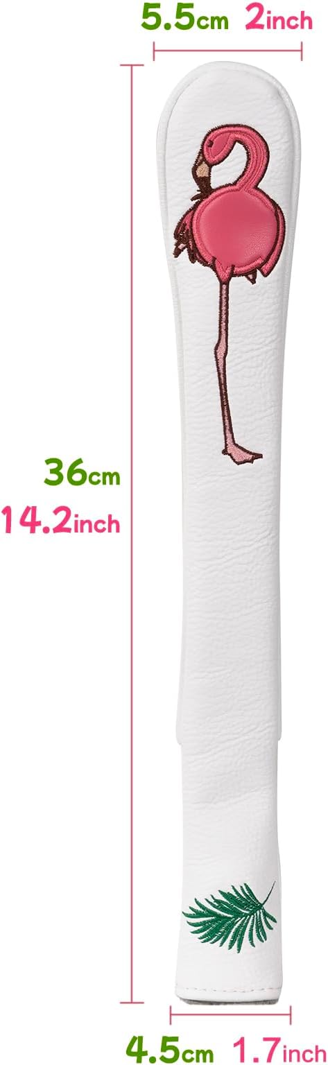 Craftsman Golf Flamingo White Golf Driver Fairway Wood Hybrid Putter Headcover Head Cover