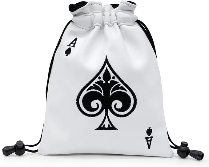 montela golf Valuables Pouch,Ace Poker Golf Bag Pouch with Drawstrings Golf Tee Bag Leather Golf Tee Pouchs for Men Women