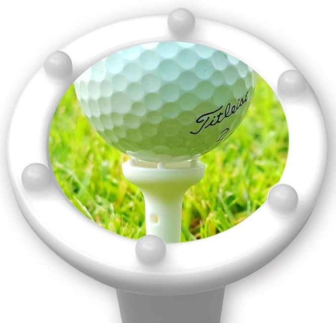 Big Easy White Golf Tee Set – 3.25" Tees with Height Adjust, 6-Prong Low-Friction Head, Silicone Stopper – (12pcs Golf Tees and 12pcs Stopper / 1pack)