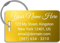 Luggage Tags for Suitcases - Personalized Luggage Tag Pack of 1 (Gold, 2x3.5)