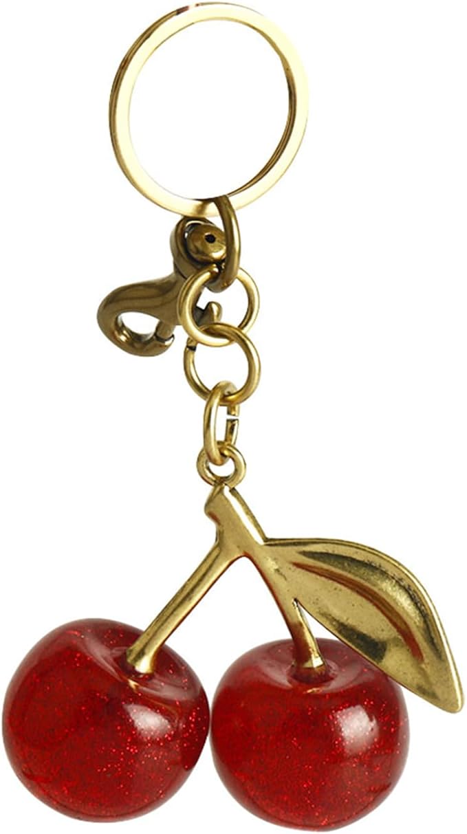 Fruit Bag Charm Purse Charms Keychain Strawberry Cherry Accessories Keychain For Women Birthday Valentine Day Gifts