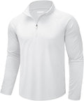 CRYSULLY Men's Long Sleeve 1/4 Zip Shirts Sun Protection Pullover UPF 50+ Rash Guard Running Lightweight T Shirt