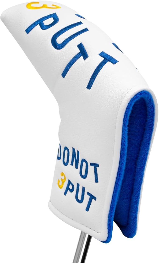 Golf Mallet Putter Cover, Golf Club Cover with Strong Magnetic Closure, PU Leather Waterproof Golf Putter Cover Golf Accessories