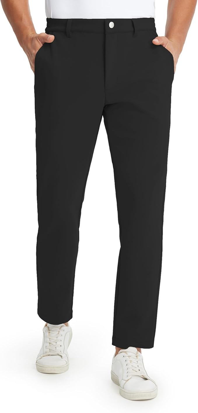 M MAELREG Golf Pants Men Fleece Lined 30"/32"/34" Heat-Tech Dress Pants for Men Water-Resistant Stretch Warm Winter Trousers