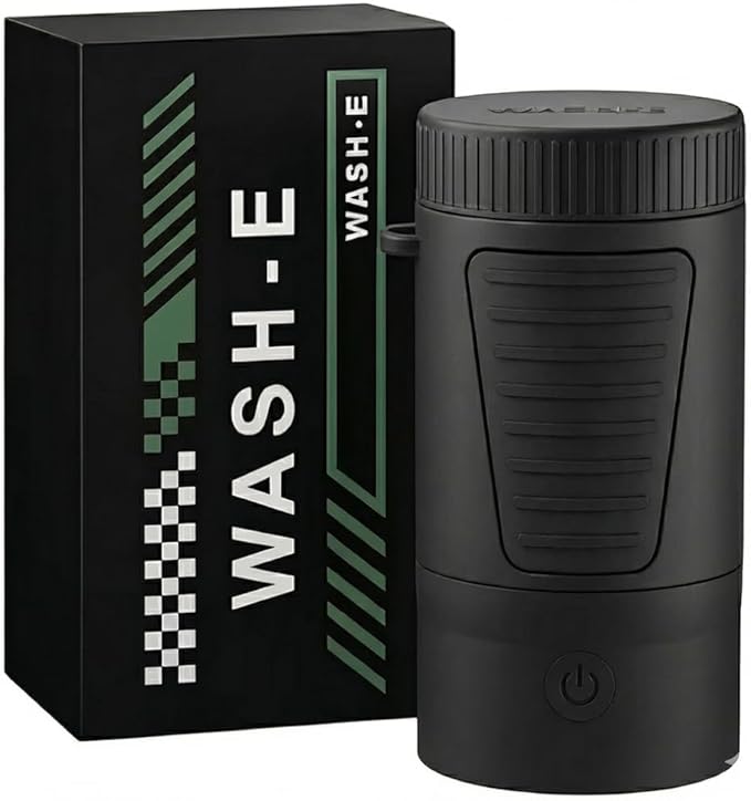 Wash-E Electric Golf Ball Cleaner – Motorized, USB-C Rechargeable, Sleek Compact Design, Portable On-Course Golf Ball Washer – Premium Golf Gift & Golf Bag Accessory