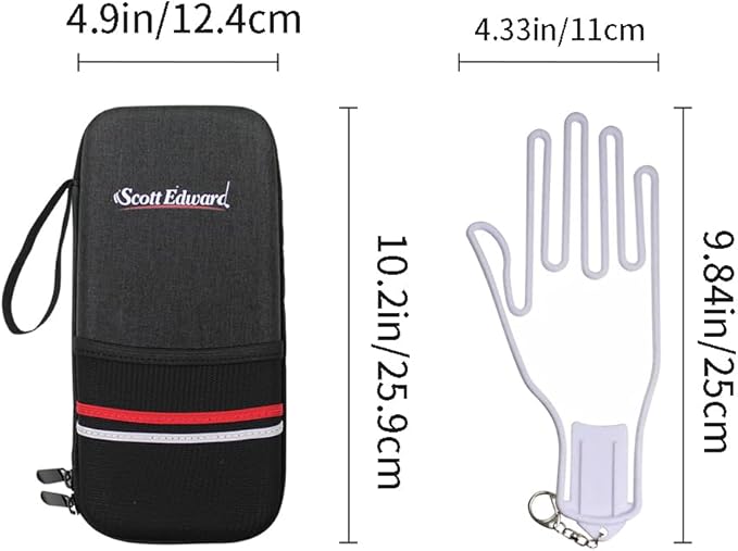 Scott Edward Golf Glove Case Holder with Golf Glove Shaper Protective Golf Accessories Case Bag Hard Case Organizer with Storage Slots for Balls, Tees, Markers, Golf Gifts for Men & Women