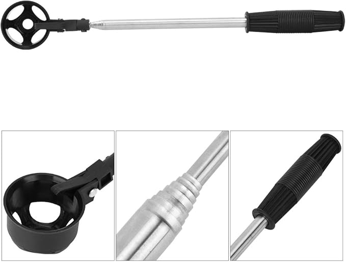Portable Telescopic Golf Ball Retriever, 2m Extended Length Lightweight Pickup Tool with Automatic Locking Scoop for Water Hazards and Rough