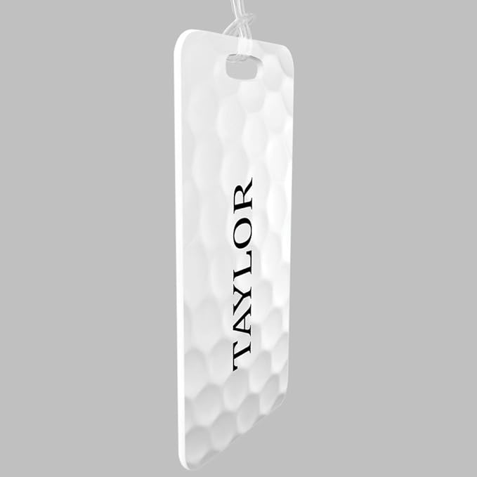 ChalkTalkSPORTS Golf Luggage & Bag Tag | Personalized Golf Ball Graphic | Standard Lines on Back | Large
