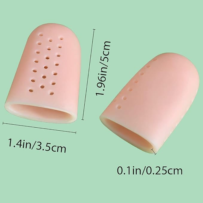Big Toe Cap Support, Beige Breathable Toe Protector 10 Pack Toe Cover Sleeves with Holes, Provides Relief from Missing or Ingrown Toenails, Corns, Blisters, Hammer Toes, Reduce Friction (Beige)