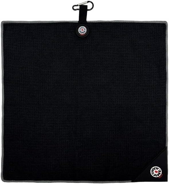 Magnetic 4-in-1 Multi Tool Golf Towel - Magnetic Towel - Silicone Brush - Groove Cleaner - Bag Clip - Microfiber Waffle Design - Men's and Women's Golf - Golf Gifts
