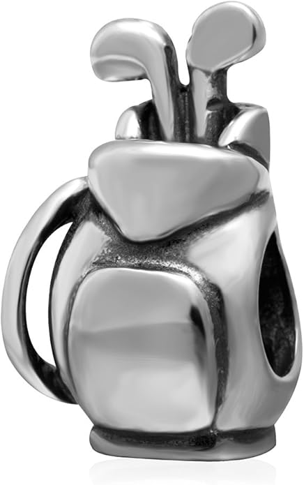 ARTCHARM Golf Bag Charm Sport Beads 925 Sterling Silver Ball Beads fit for DIY Charms Bracelets