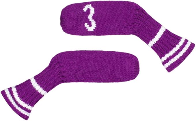 Scott Edward 1/7/10 Pcs Knitted Golf Club Head Covers for Irons Wedge Cuteness and Basically Socks Shape Washable Golf Club Head Protector on Classic Stripes Style，Double Sided Customization