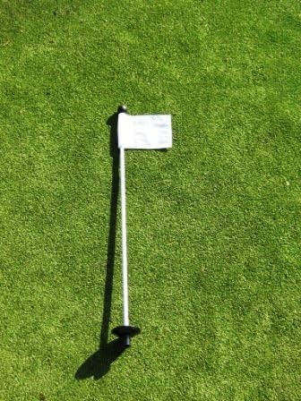 Golf - Putting Green - (1) 30" Practice Green Pin Marker w/Easy Grab Knob and Ball Lifter Disk + (1) Solid White Colored Jr Flag Included