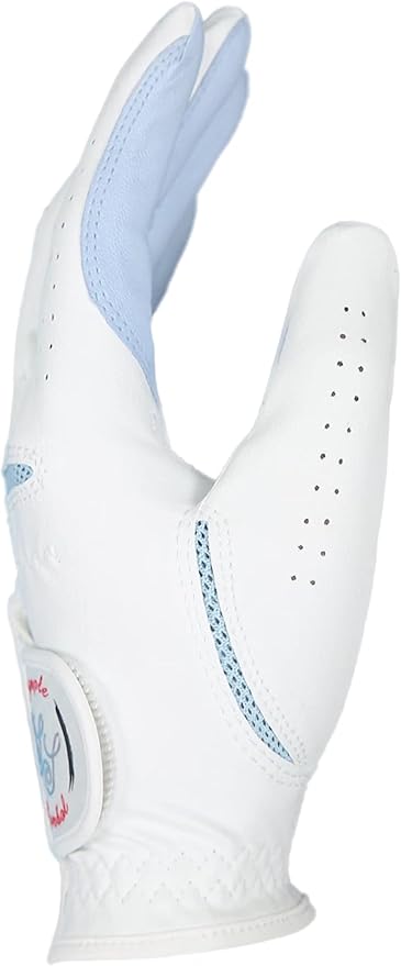 Women's Golf Glove Microfiber with Colorful Cabretta Leather Six Pack(Left is Wear On Left Hands,Right is Wear On Right Hands) Four Colors White/Sky/Orange/Red