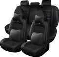 Leather Car Seat Covers for VW Golf SportWagen 2015-2019,Waterproof Soft Seat Covers,Interior Accessories Seat Covers Protector Airbag Compatible(5pcs Black Luxury)