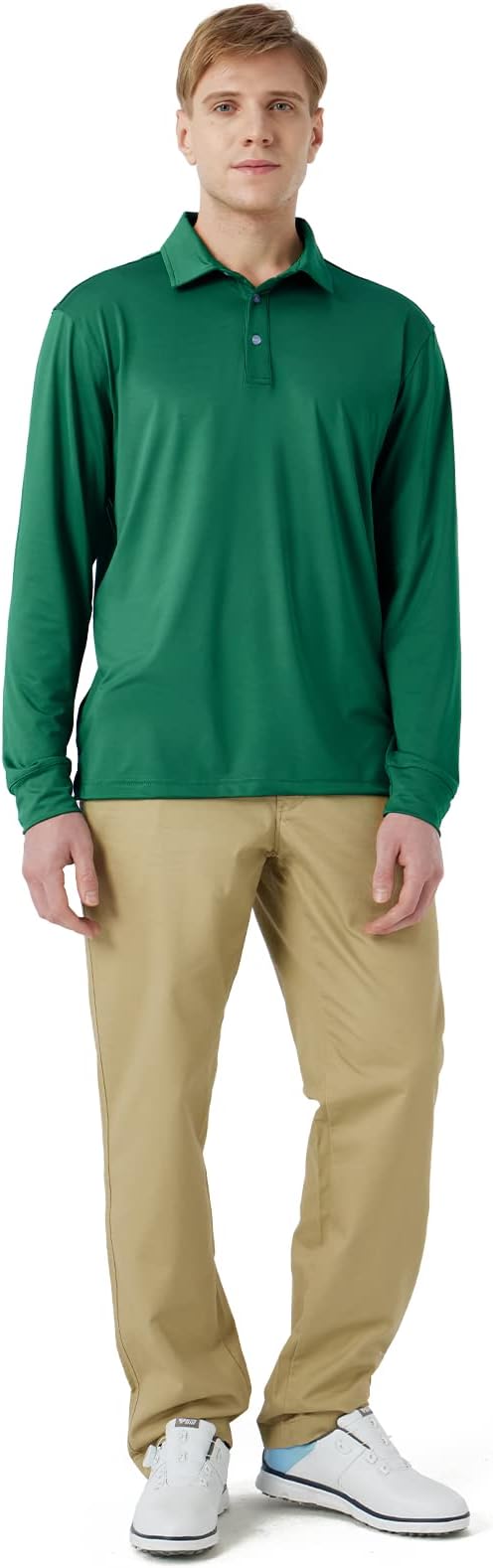 NAVISKIN Men's Polo Shirts Long Sleeve Golf Shirts with Collar UPF 50 SPF Shirt for Men Quick Dry Moisture Wicking