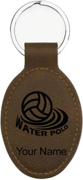 LaserGram Oval Keychain, Water Polo, Personalized Engraving Included