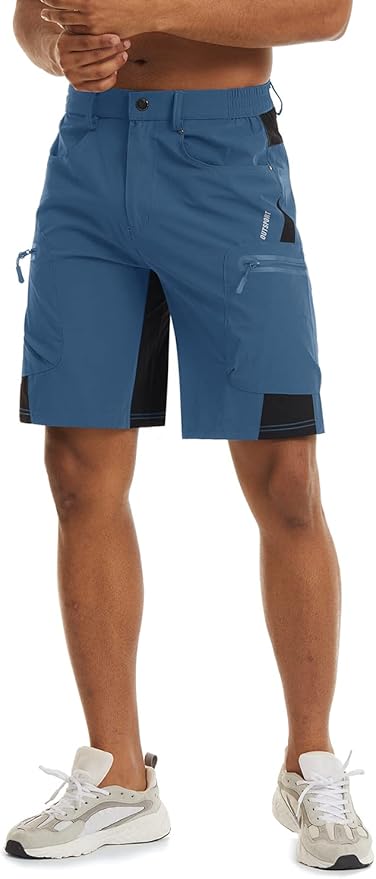 TACVASEN Men's Hiking Cargo Shorts 10" with Zipper Pockets Quick Dry Casual Stretch Golf Work Short Outdoor Summer