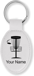 LaserGram Oval Keychain, Disc Golf, Personalized Engraving Included