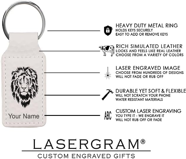 LaserGram Rectangle Keychain, Coat of Arms Germany, Personalized Engraving Included (Golf White)