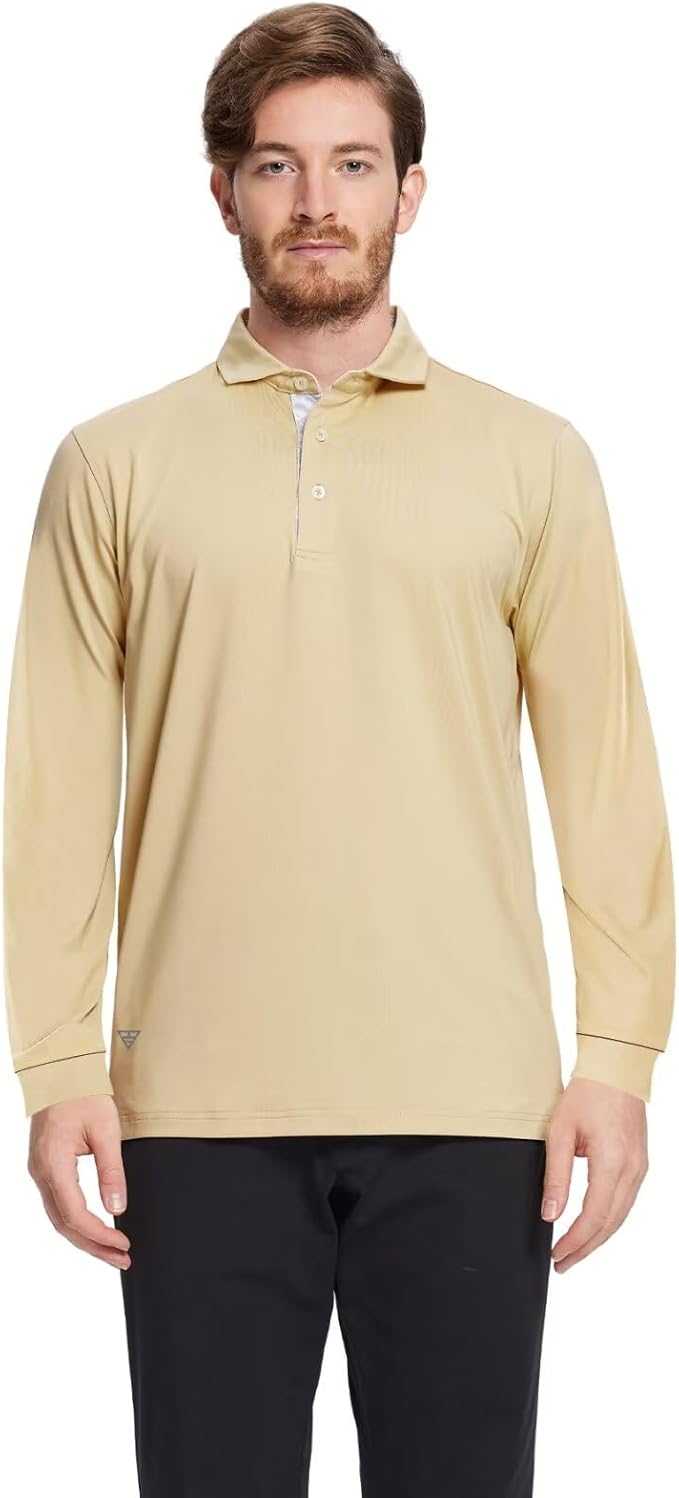 Mens Polo Shirts Short and Long Sleeve Casual Solid Stylish Dry Fit Performance Designed Collared Golf Polo Shirts for Men