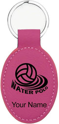 LaserGram Oval Keychain, Water Polo, Personalized Engraving Included