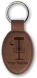 LaserGram Oval Keychain, Disc Golf, Personalized Engraving Included