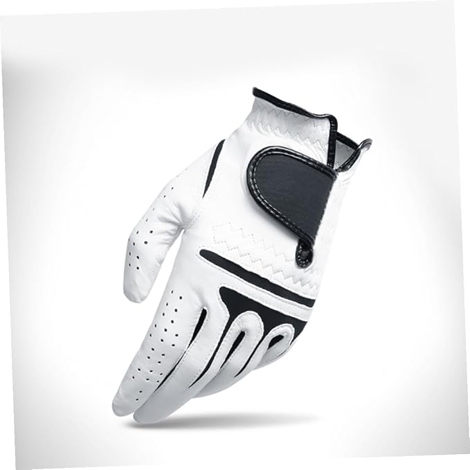 Kisangel Men's Left Hand Golf Glove Synthetic and Premium Cabretta Leather Reinforced Grip Breathable Moisture-Wicking Flexible for All Weather Conditions