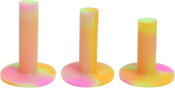 LeFeng Sports Golf Rubber Tees Holder Set, Mixed Size Durable and Hight Elastic Driving Range Tees, Colorful Golf Tees for Golf Practice Mat (3Pcs Multicolor Golf Tee)