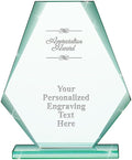 6" Jade Pyramid Crystal Award with Custom Engraving - Personalized Corporate Trophy Awards