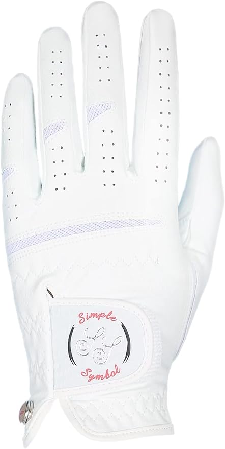 Women's Golf Glove Microfiber with Colorful Cabretta Leather Six Pack(Left is Wear On Left Hands,Right is Wear On Right Hands) Four Colors White/Sky/Orange/Red