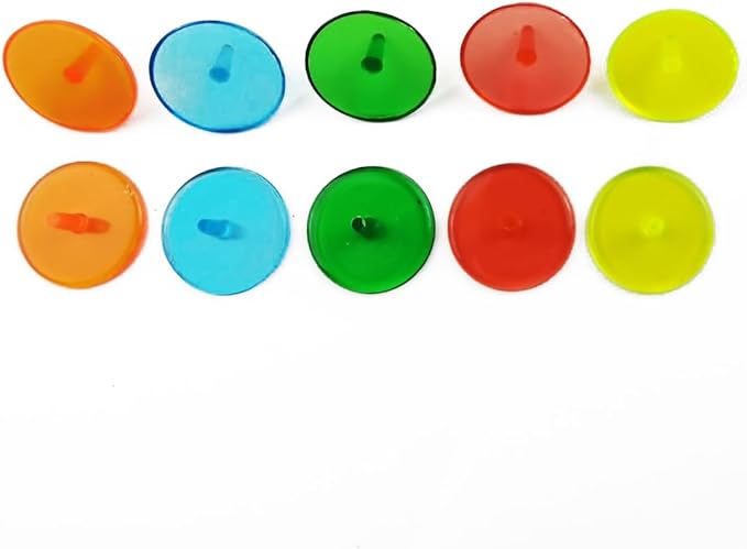 GXXMEI 200PCS Plastic Round Transparent Golf Ball Position Markers for Golf and Baseball (5 Color, 24mm)