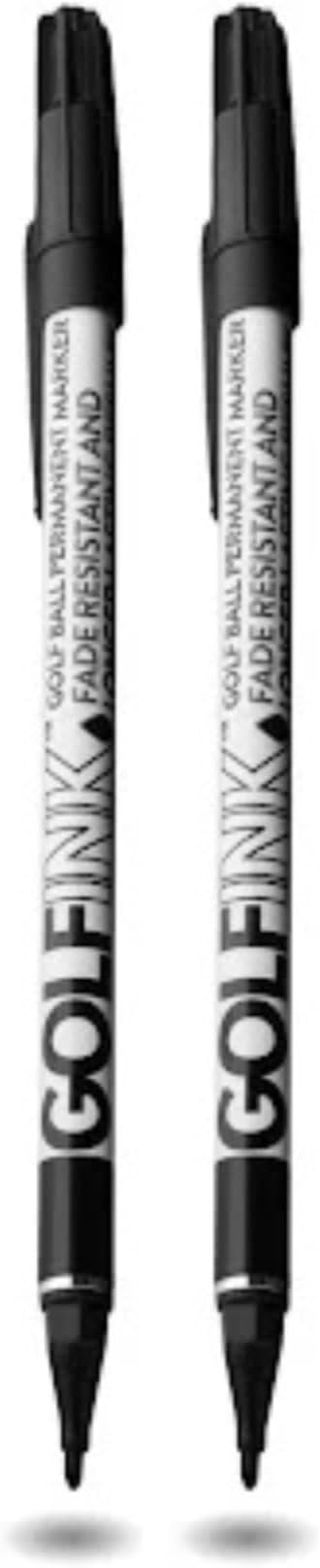 Flightpath GolfInk Marker Pens – Smudge-Free Tour Compliant Markers – Fine Tip, Leakproof Ink for Clean Golf Ball Identification or Liner Stencils – Long-Lasting, Permanent – 2 Pack (Black)