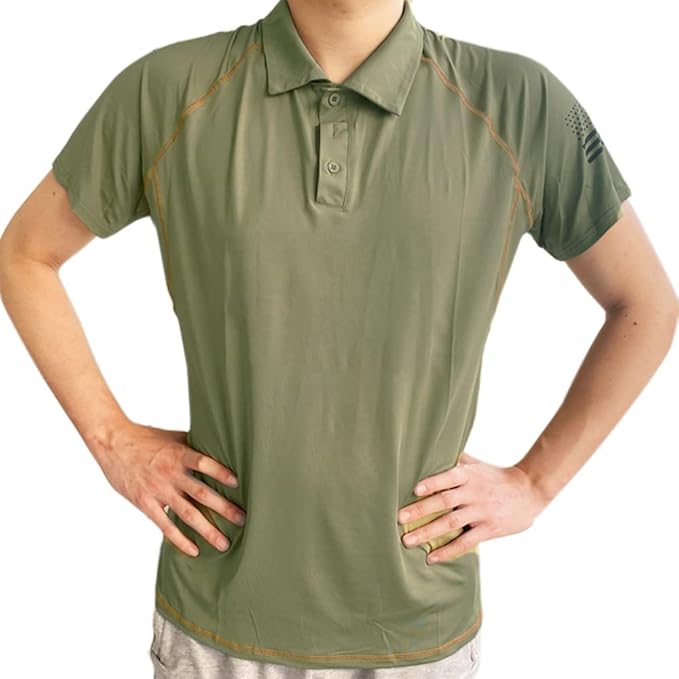 HARGLESMAN Men's 1776 Independence Day American Flag Short Sleeve Polo Golft Shirt(S-3XL)