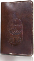 Refillable Golf Scorecard Holder–Full Grain Leather Golf Yardage Book Cover w/Golf Scorecard Book, Pencil Holder & Card Slot–Great Gift for Golfers-Unique Golf Gifts for Men & Women(Pen not included)