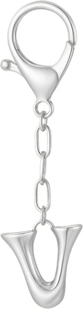 Gold Bubble Initial Keychain Charm for Women Chunky Bag Purse Charms A-Z Letter Key Chains for Handbag Accessories
