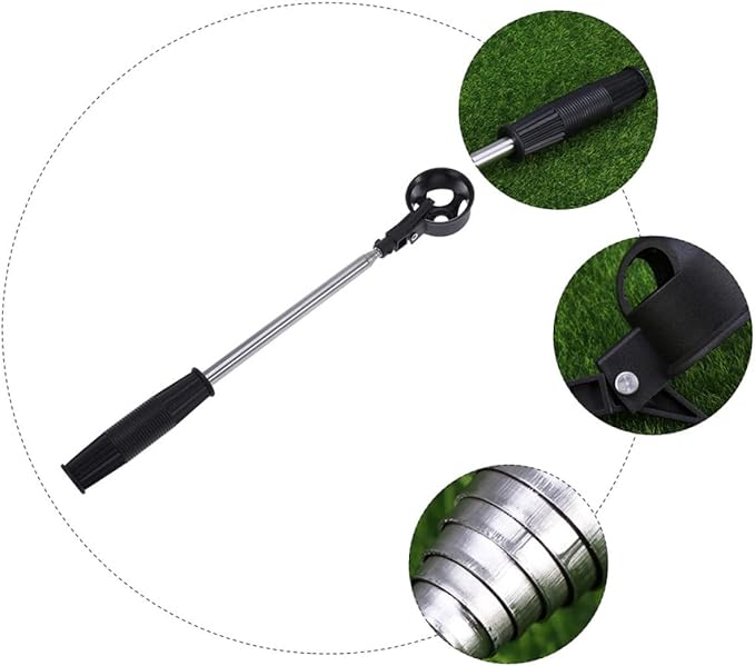 Stainless Steel Golf Ball Retriever with Retractable Telescopic Shaft and Sturdy Scoop Head Automatic Locking Pickup Tool for Ponds and Boundary Fences Easy to Use for Random Color