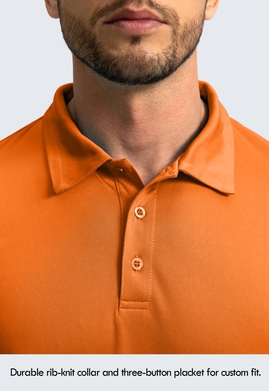 Men's Polo Shirt Long Sleeve Golf Shirts Lightweight UPF 50+ Sun Protection Cool Shirts for Men Work Fishing Outdoor